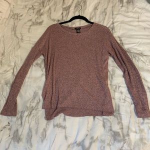 Long sleeve pink and grey sweater